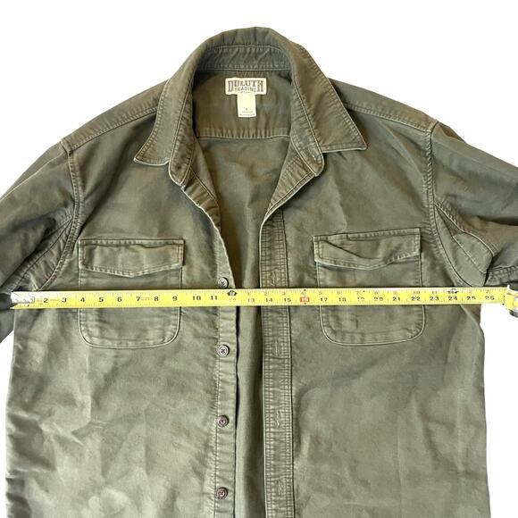 Duluth Trading Co Fire Hose Work Shirt Jacket Shacket Green L Heavy Cotton - Picture 3 of 9